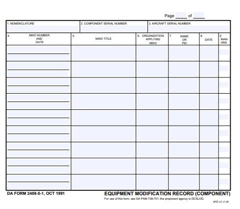 DA Form 2408-5-1 form preview