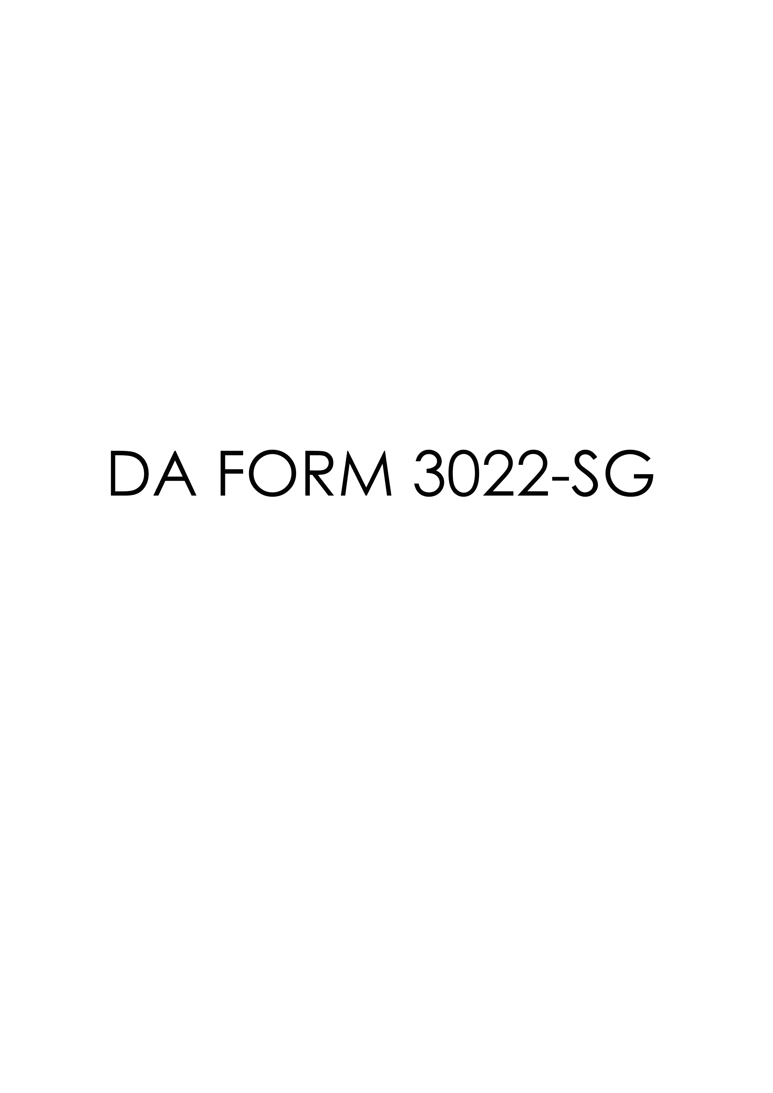 DA Form 3022-SG form preview