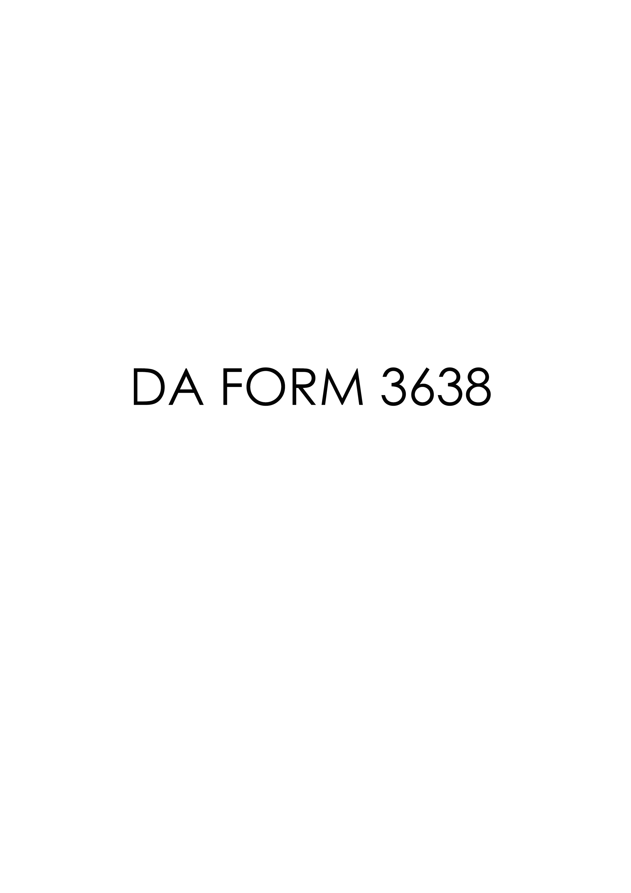 DA Form 3638 form preview