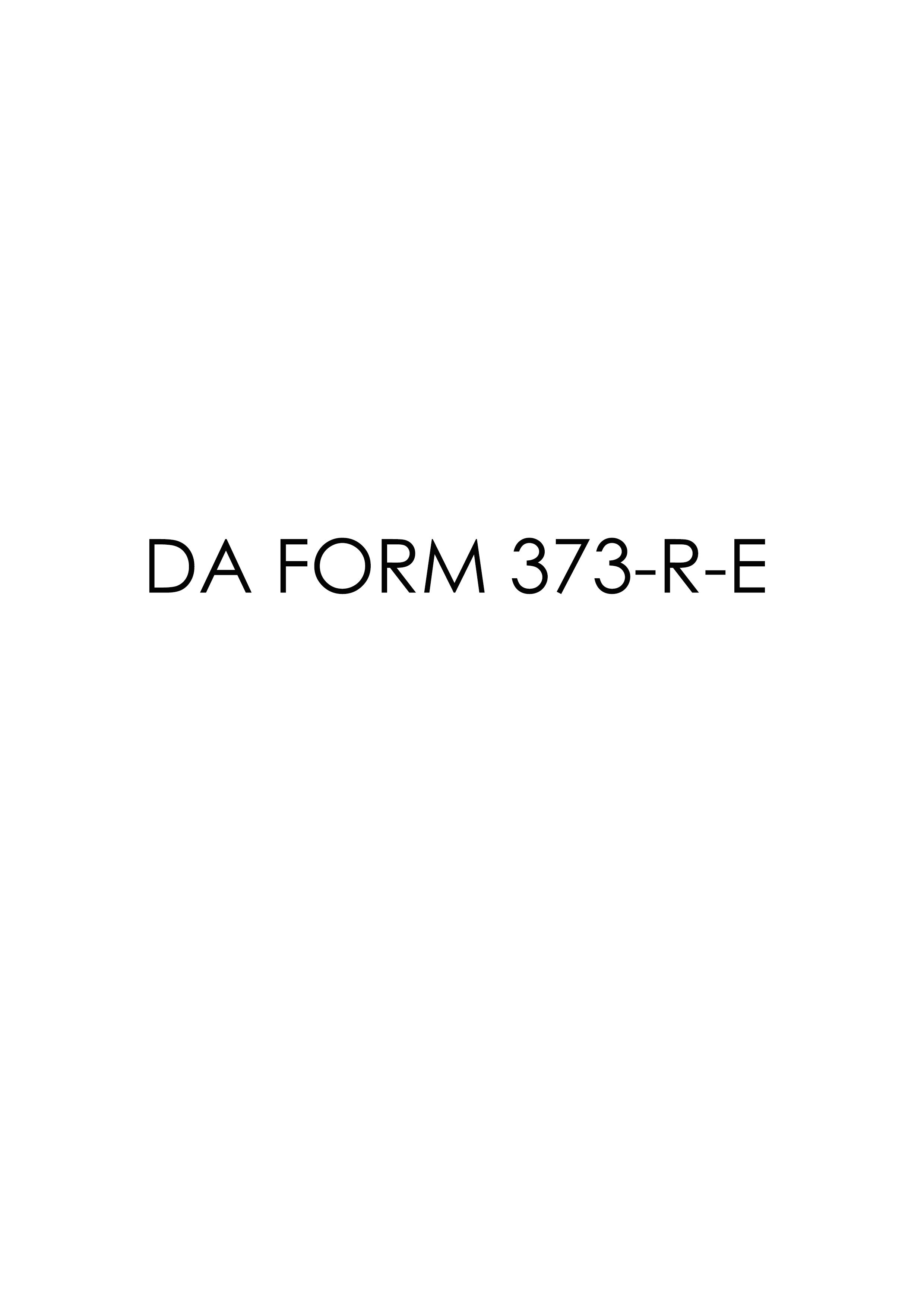 DA Form 373-R-E form preview