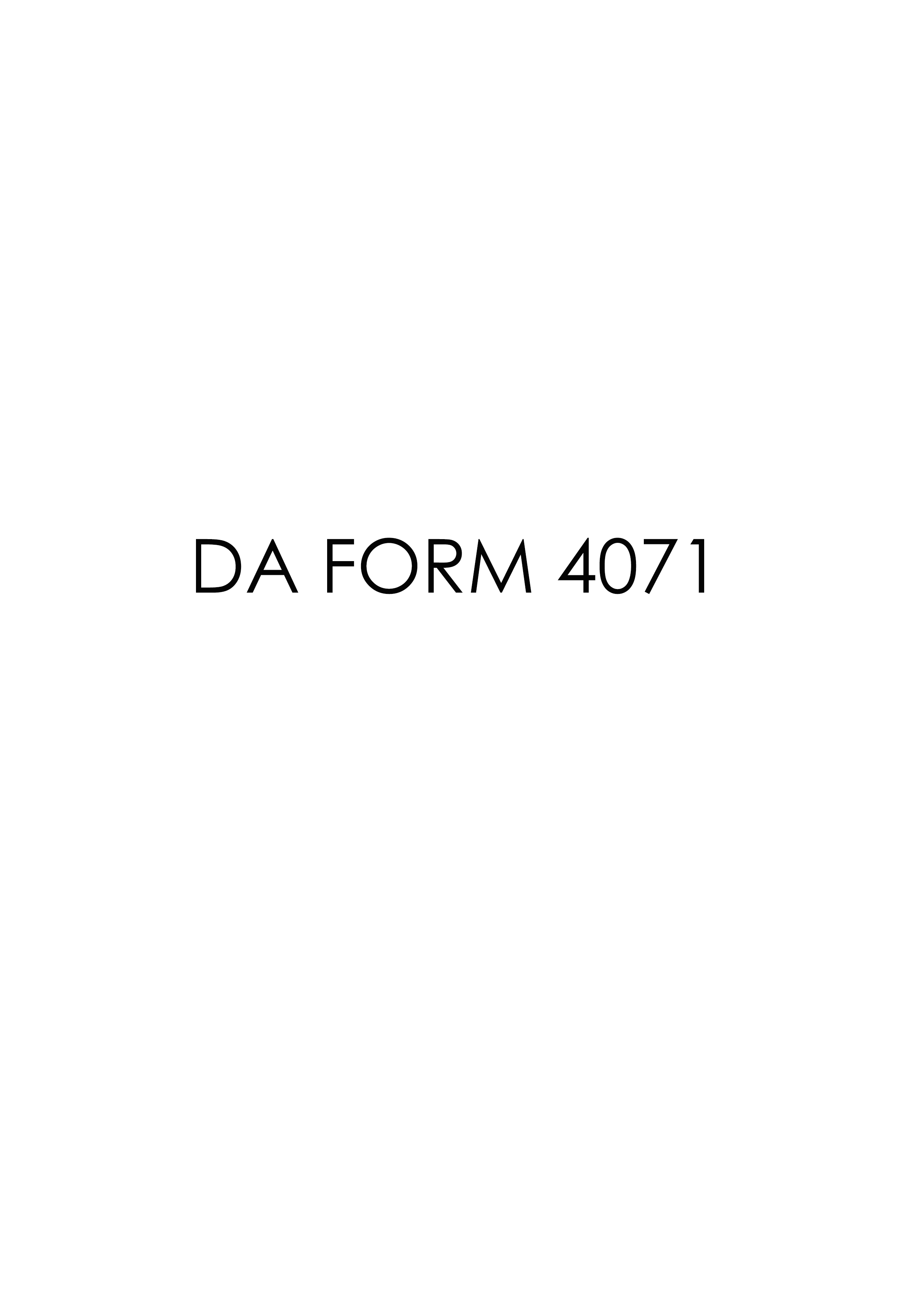 DA Form 4071 form preview