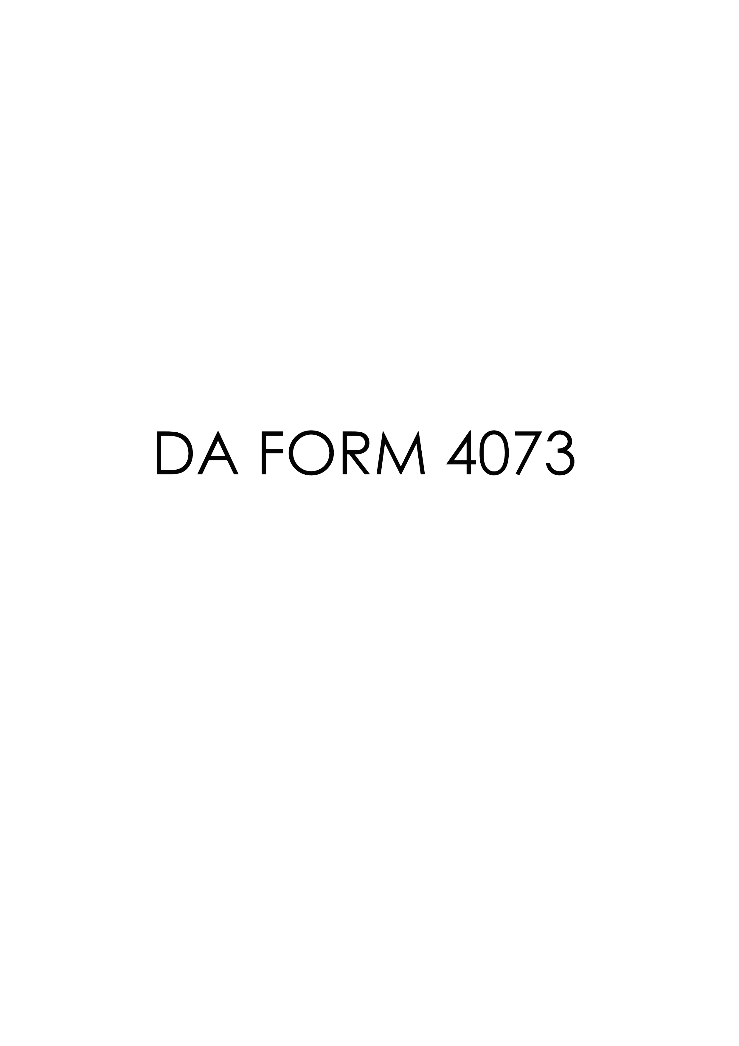 DA Form 4073 form preview