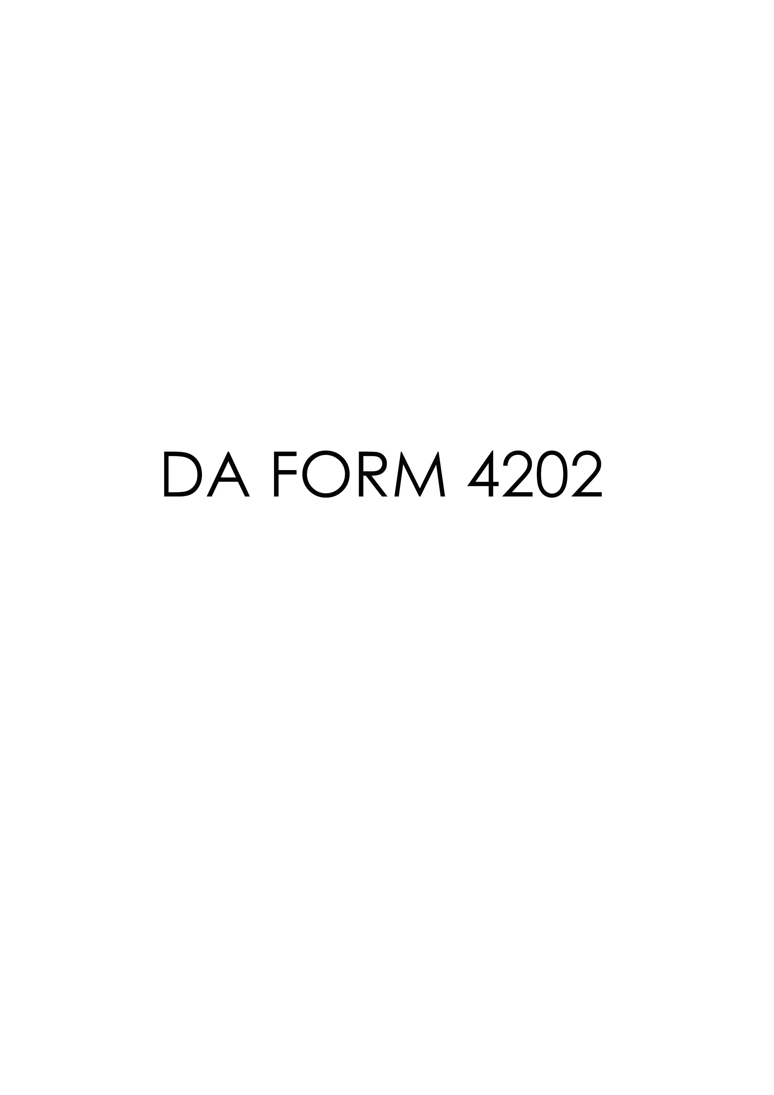 DA Form 4202 form preview