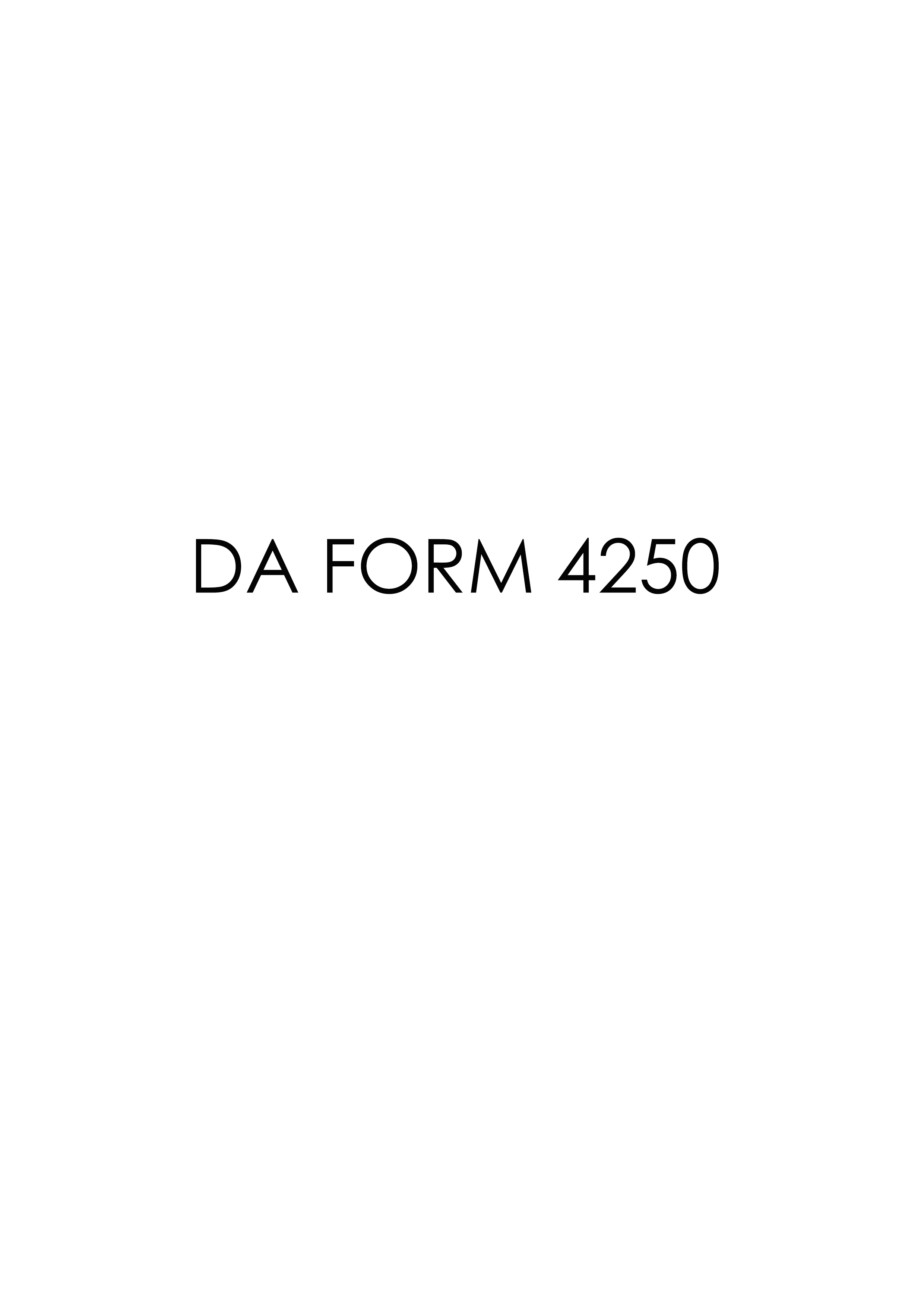 DA Form 4250 form preview