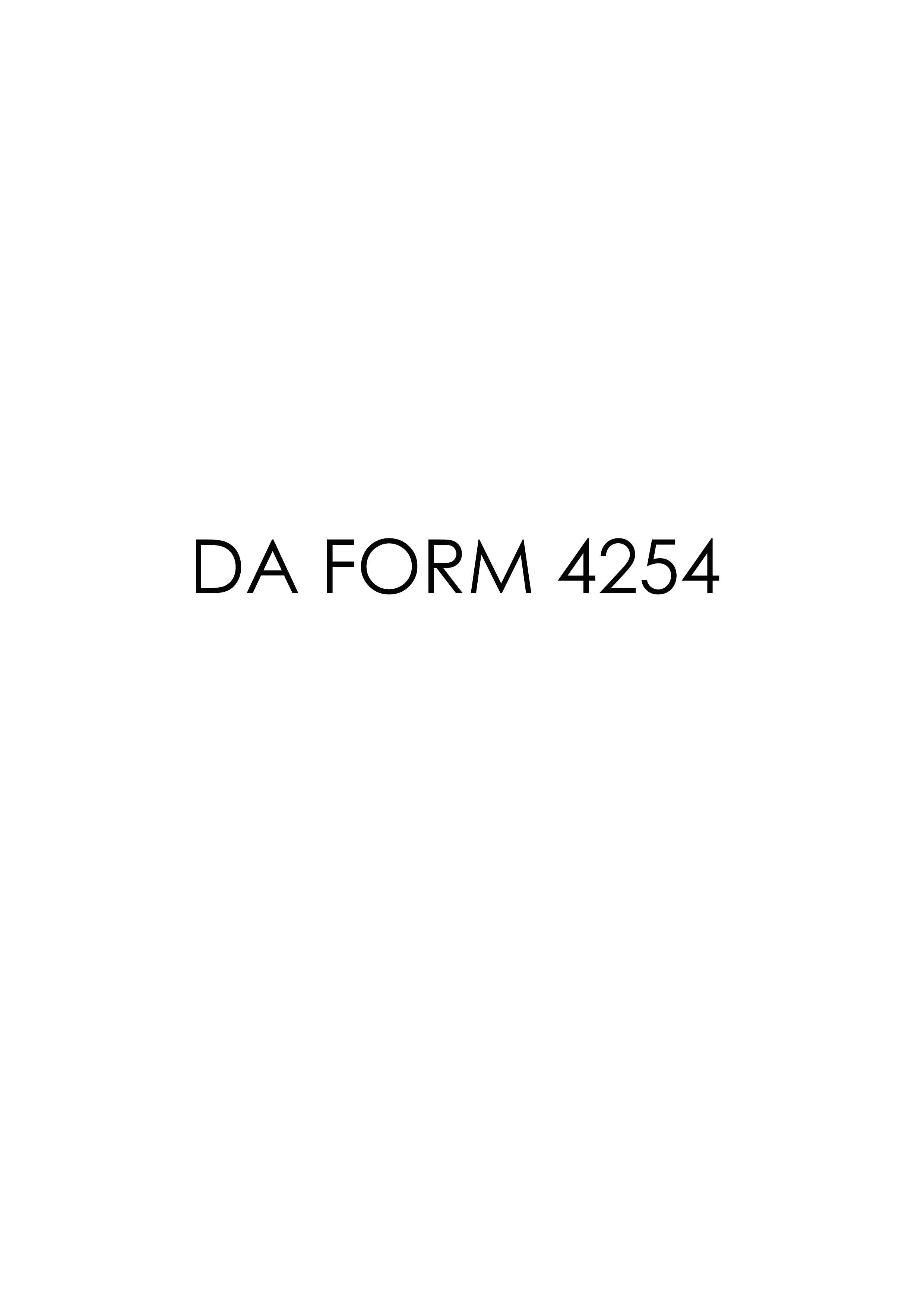 DA Form 4254 form preview