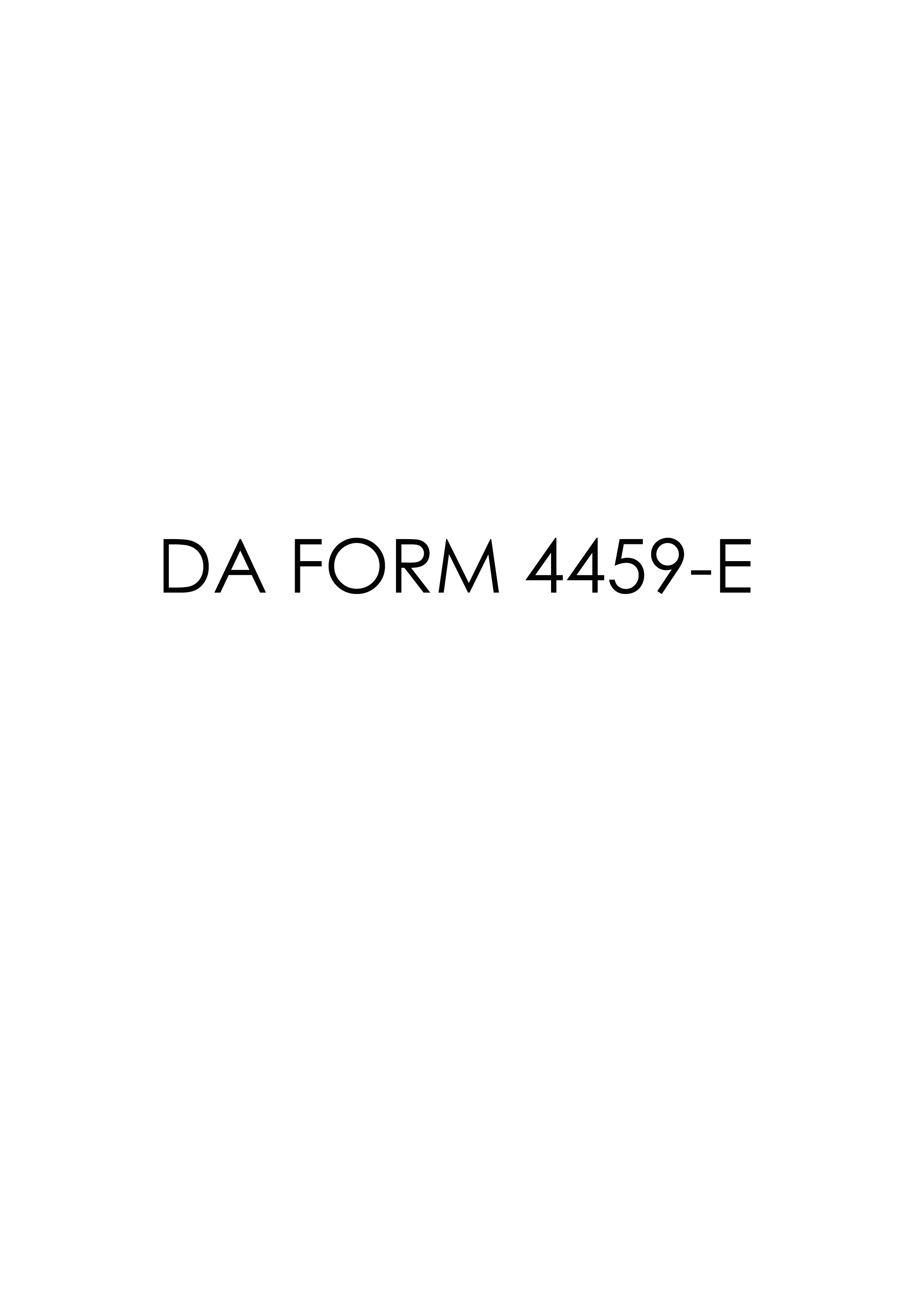 DA Form 4459-E form preview