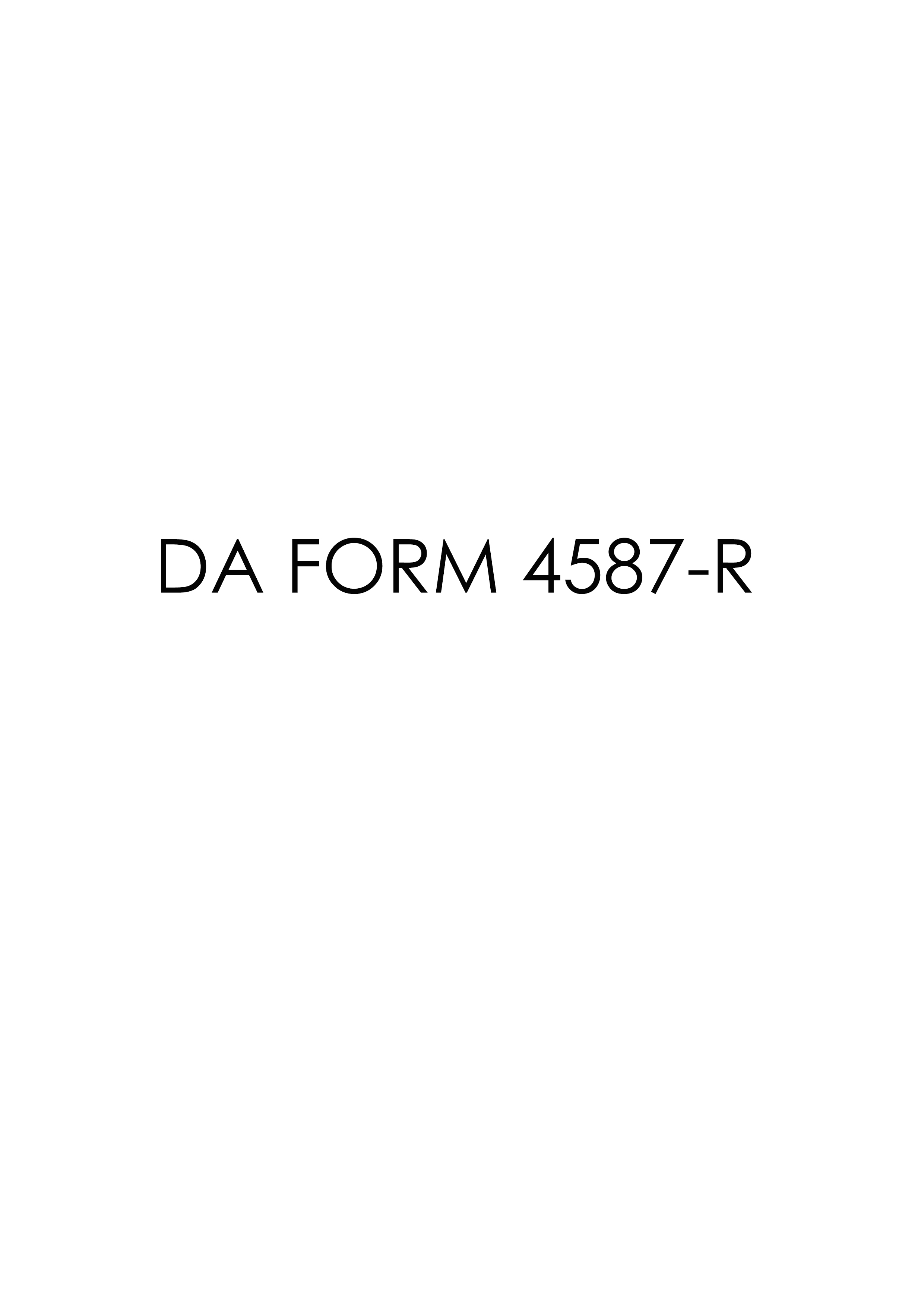 DA Form 4587-R form preview