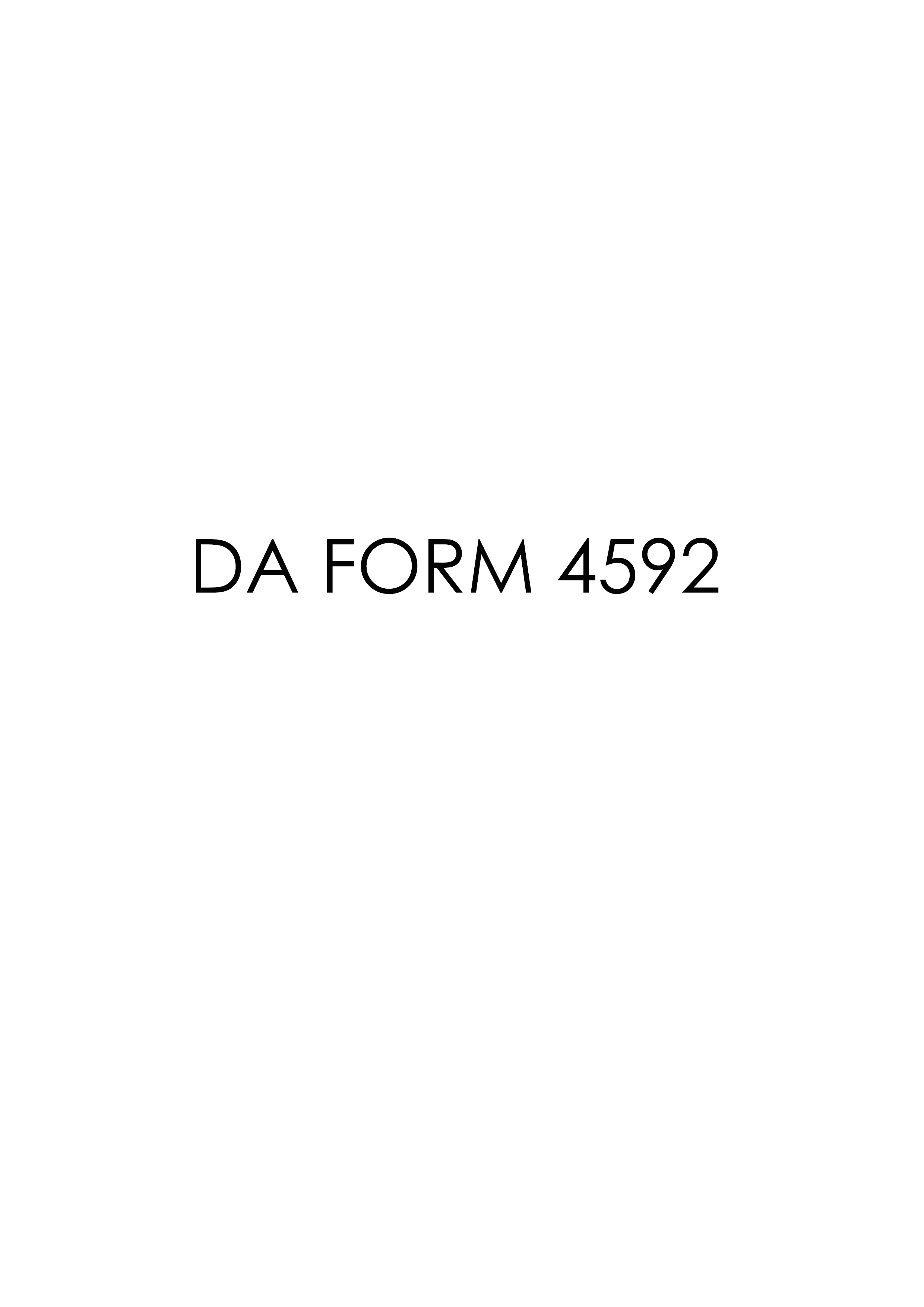 DA Form 4592 form preview