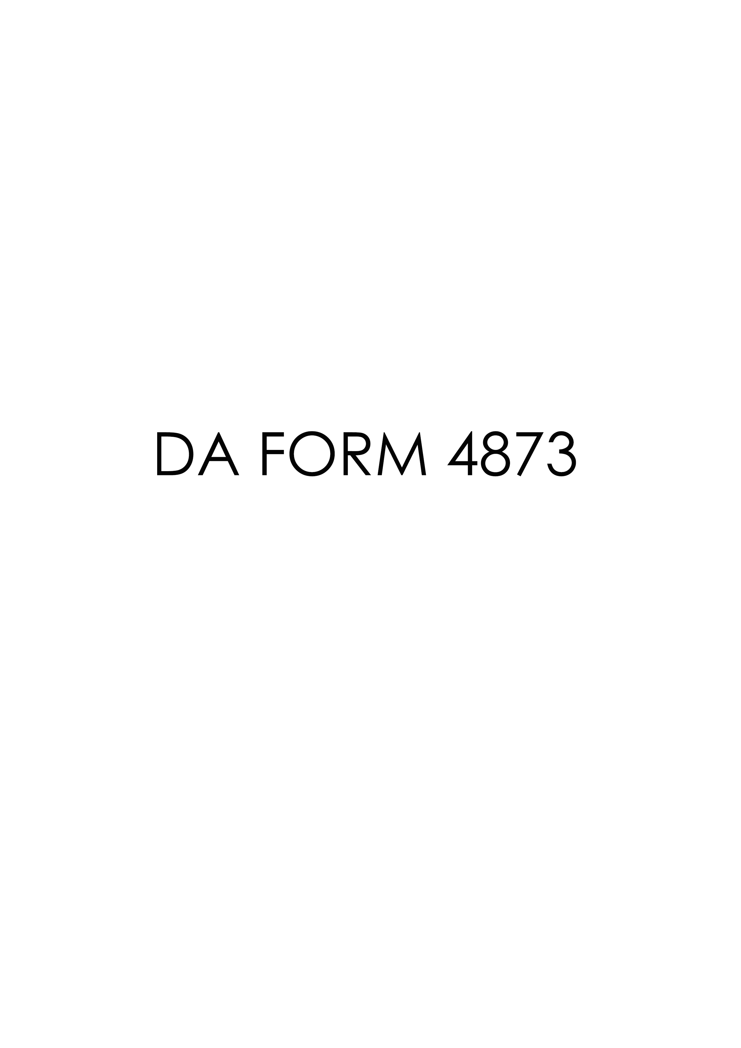 DA Form 4873 form preview