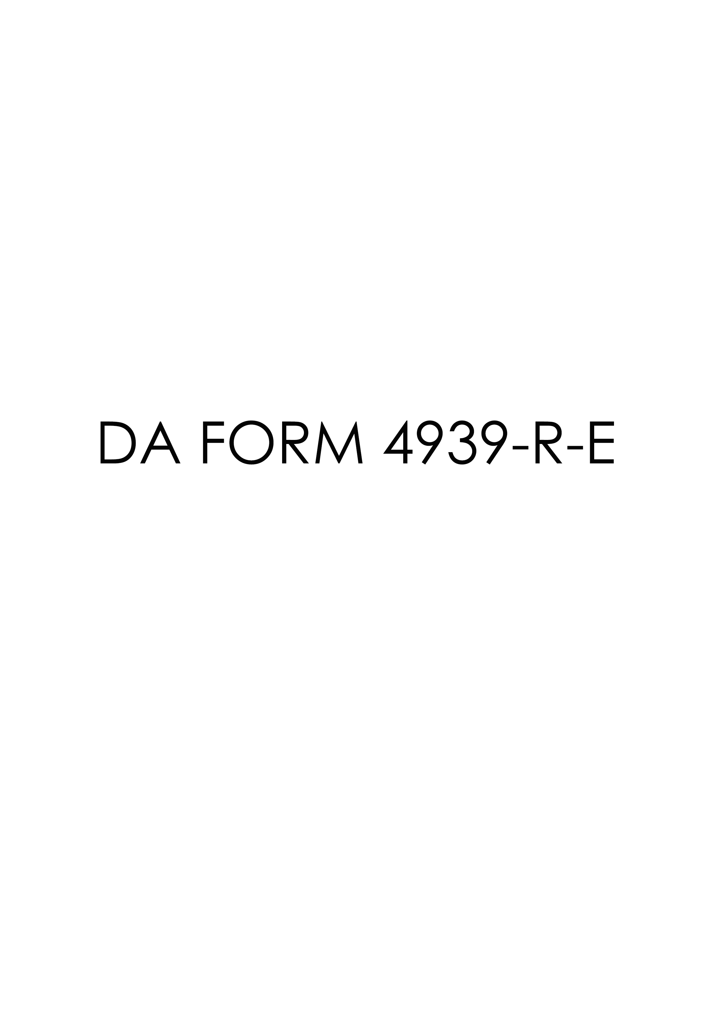 DA Form 4939-R-E form preview