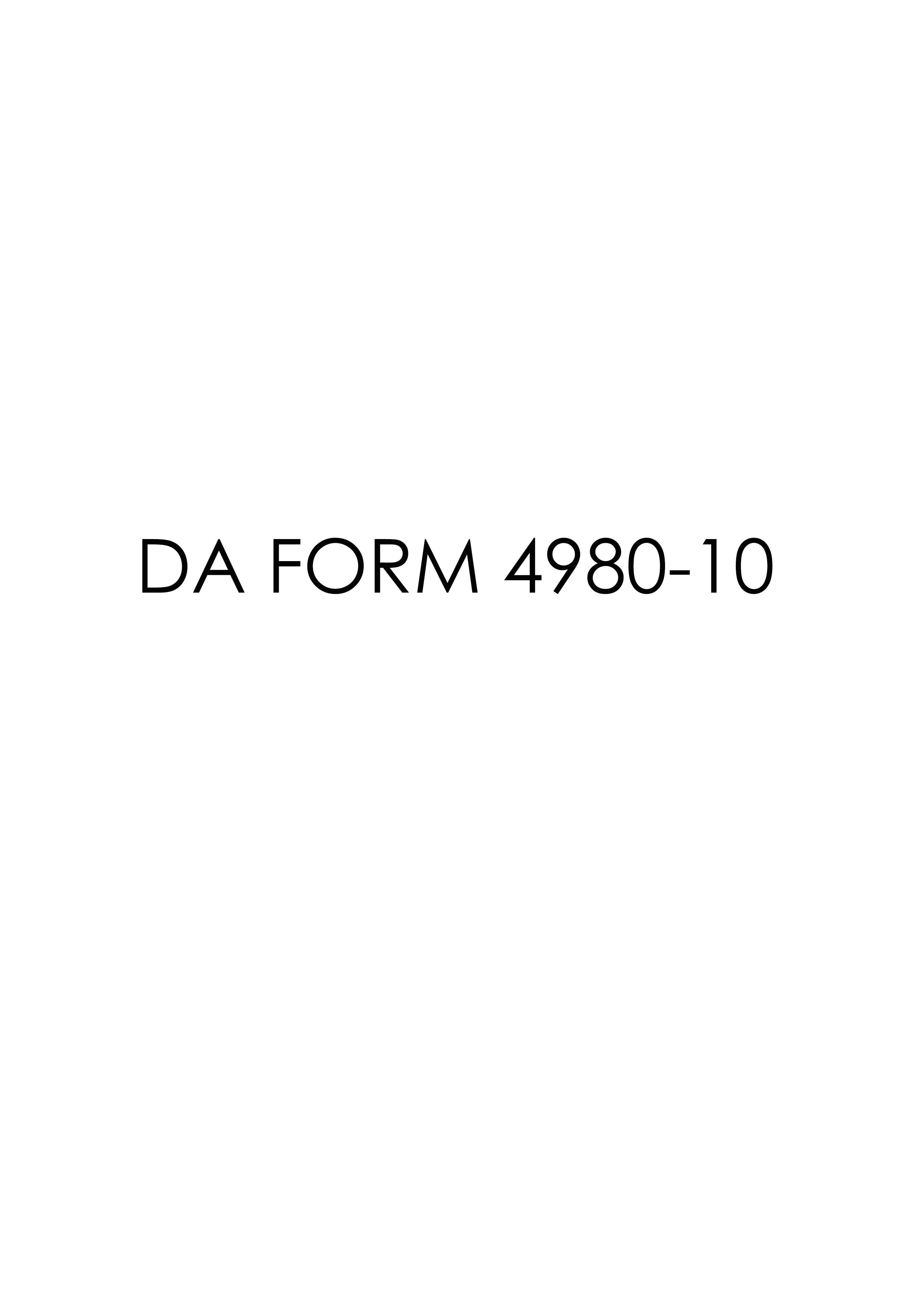 DA Form 4980-10 form preview