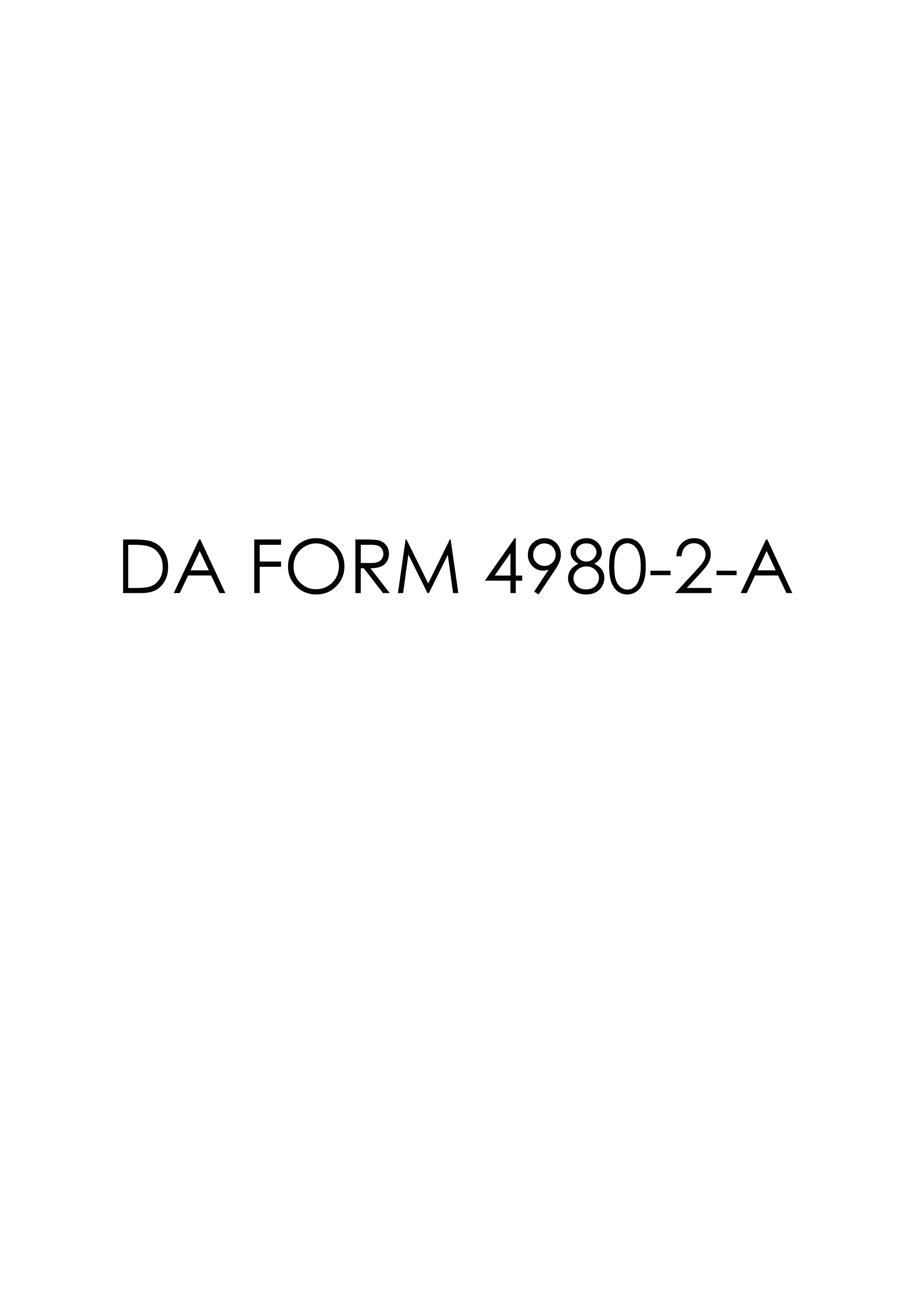 DA Form 4980-2-A form preview