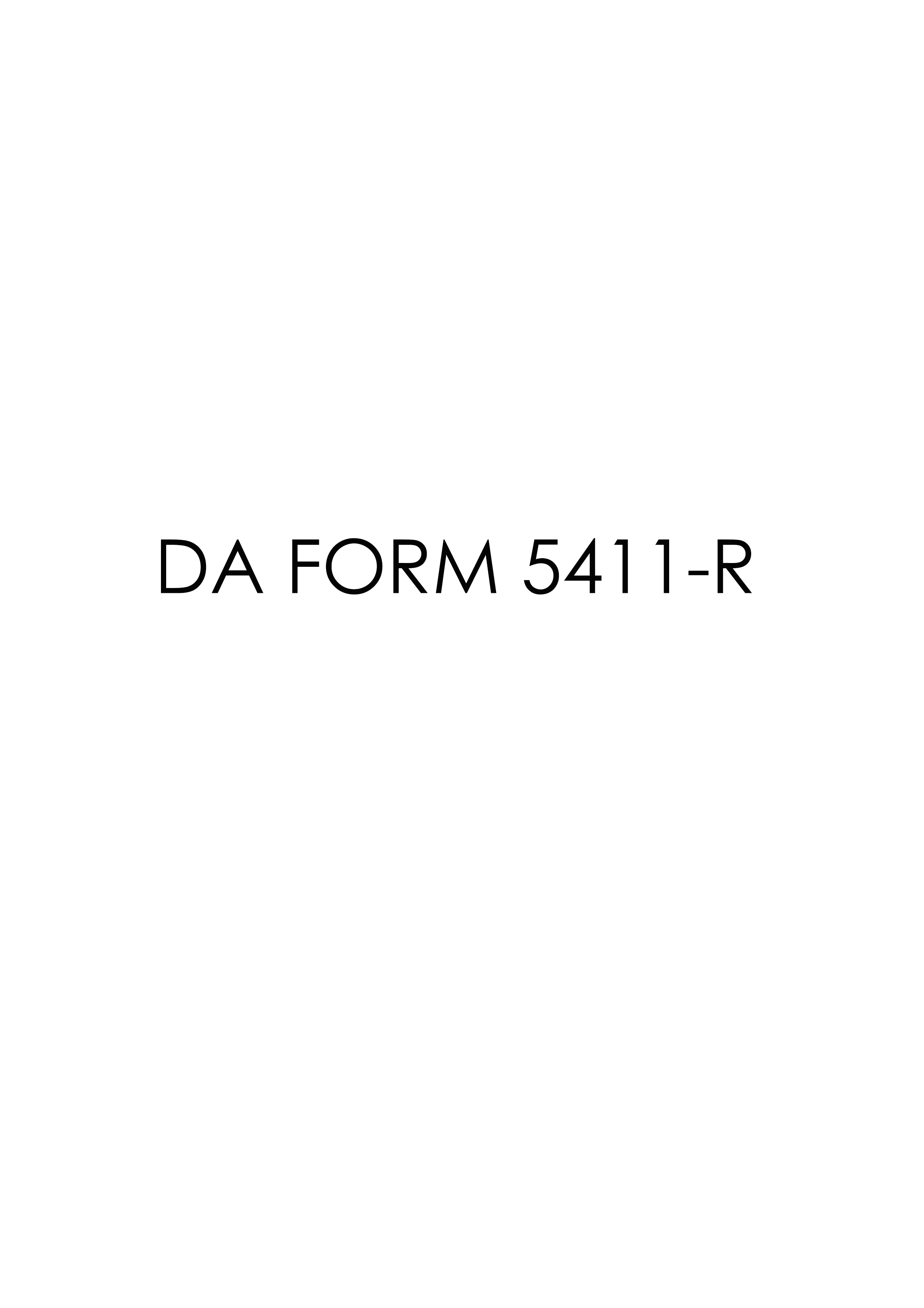 DA Form 5411-R form preview