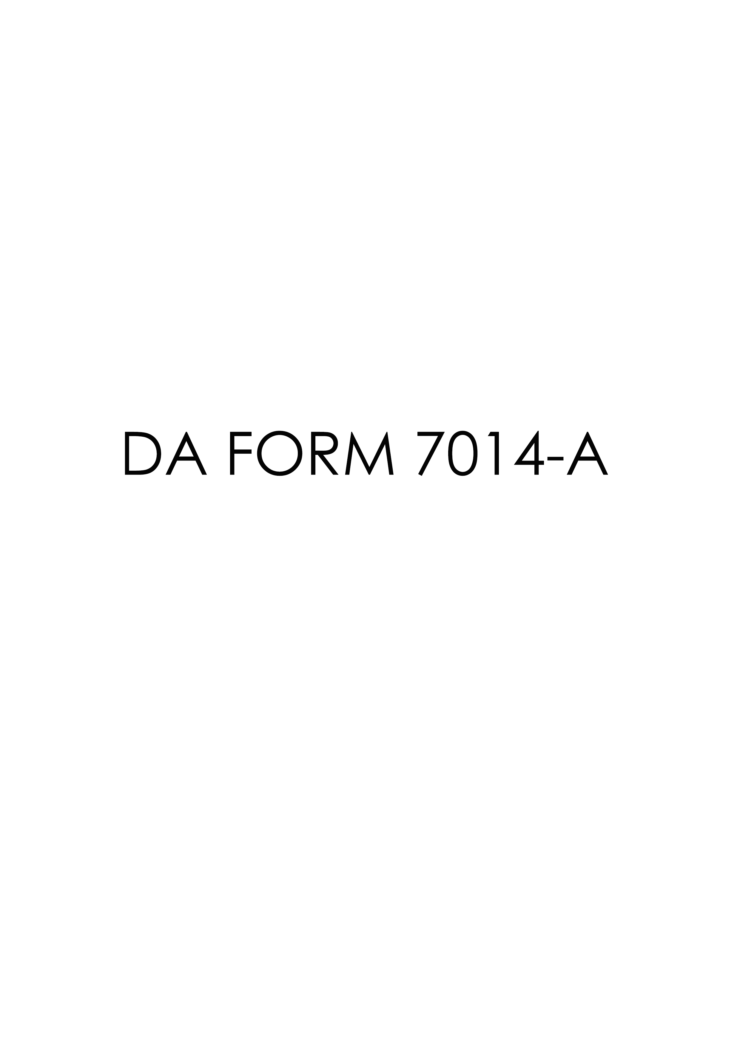 DA Form 7014-A form preview