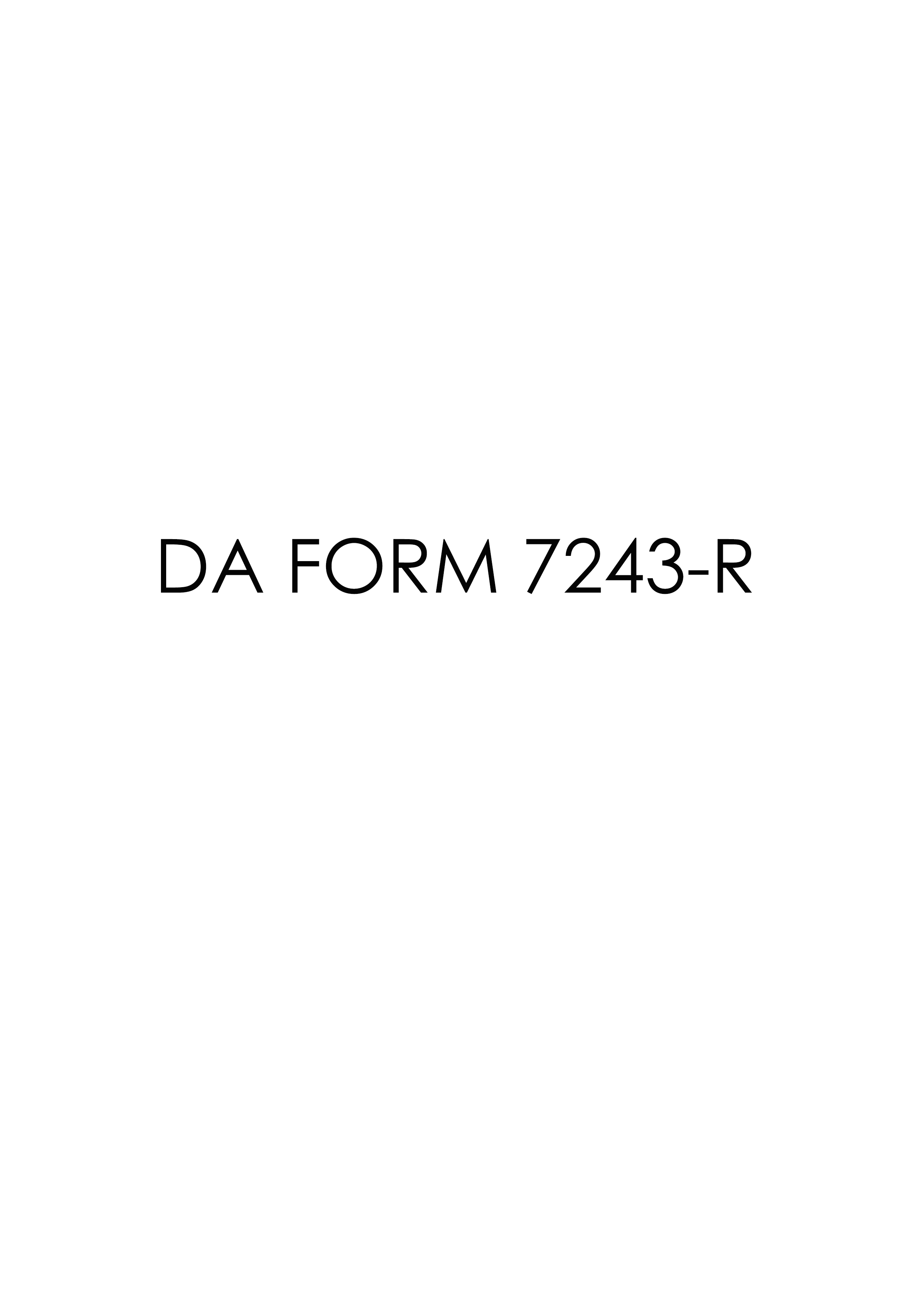 DA Form 7243-R form preview