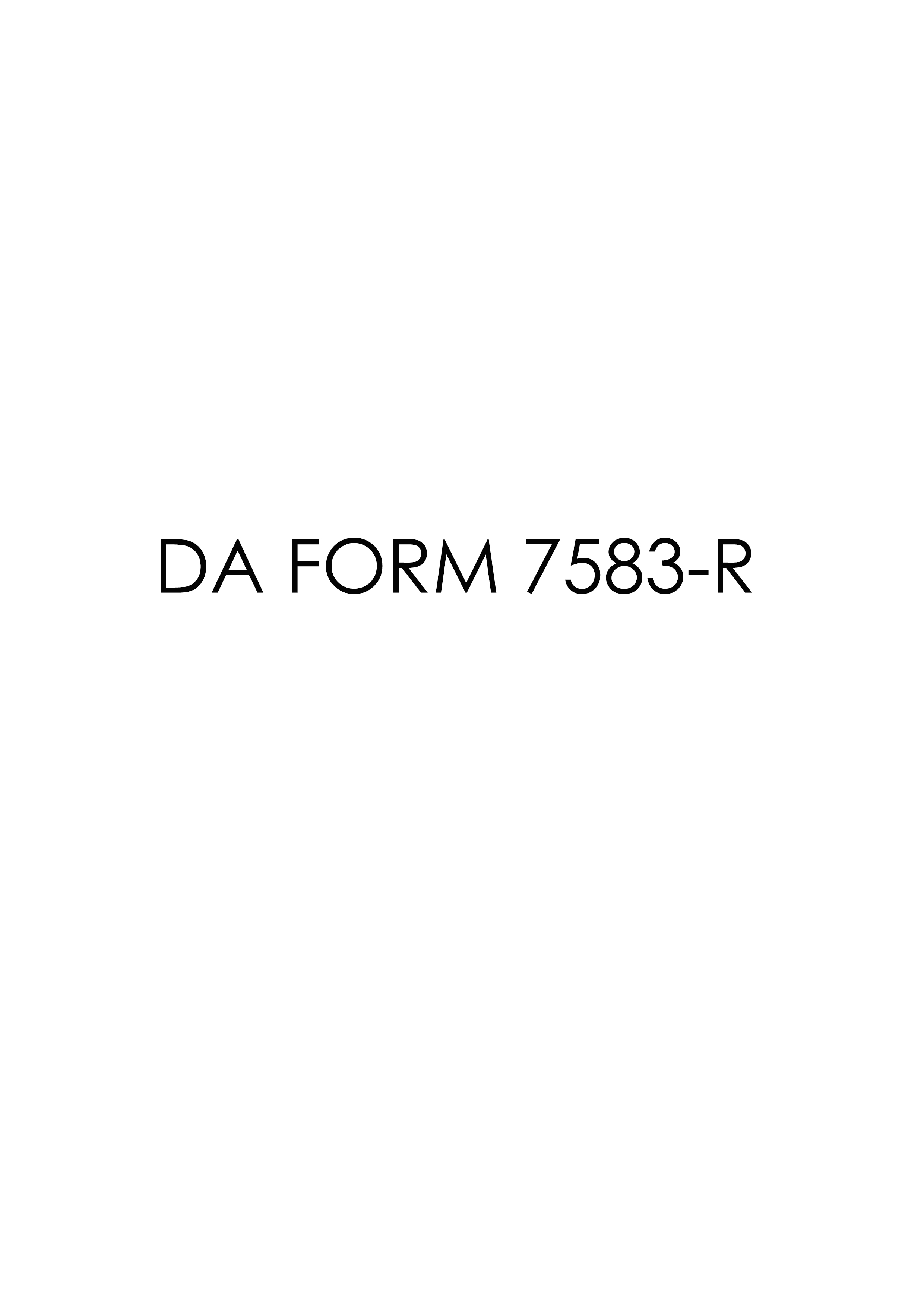 DA Form 7583-R form preview