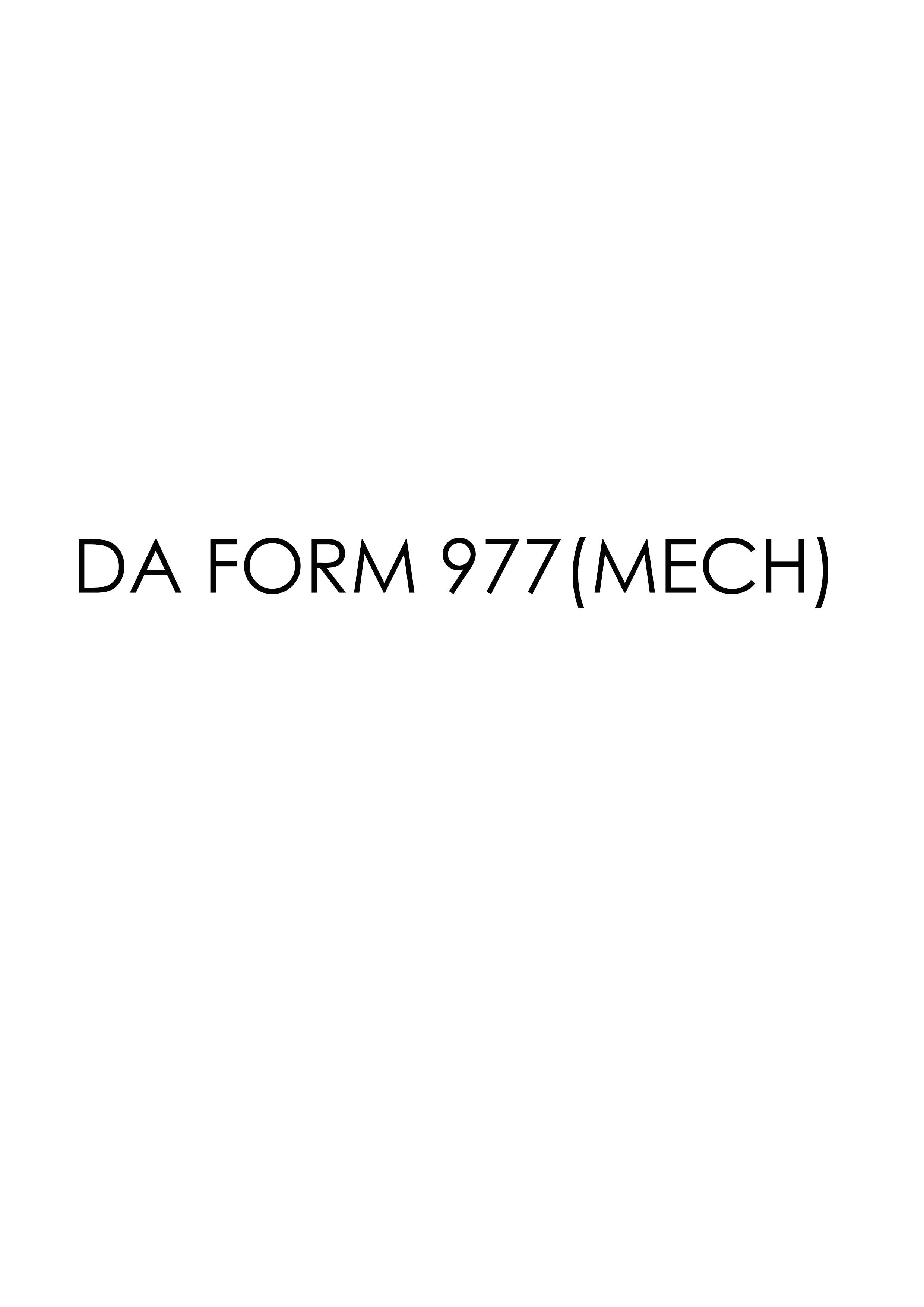 DA Form 977-MECH- form preview