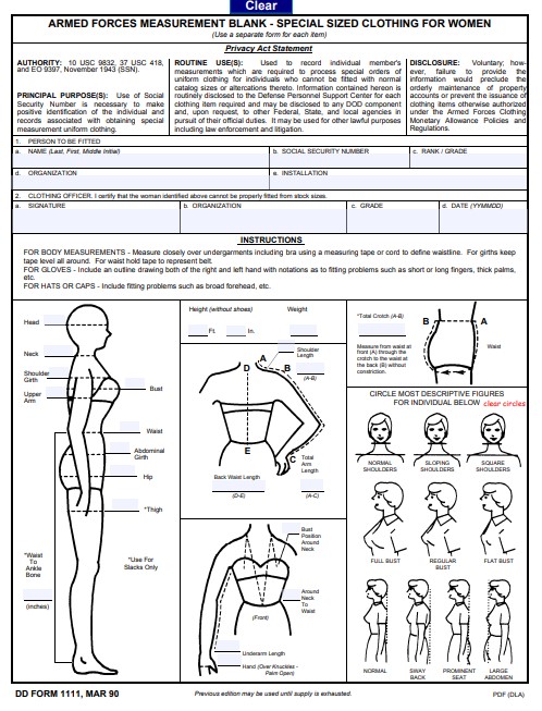 DD Form 1111 form preview