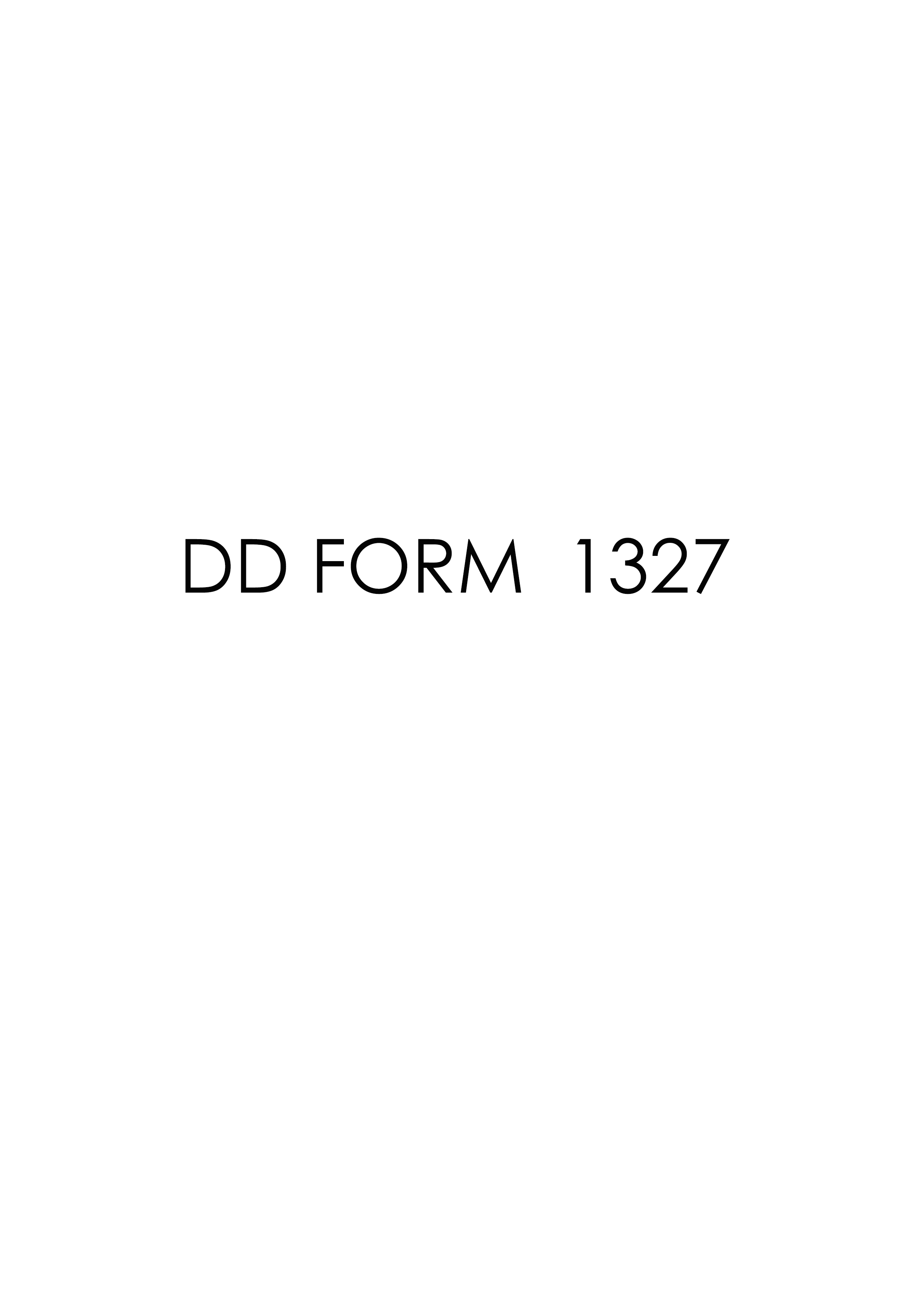 DD Form 1327 form preview