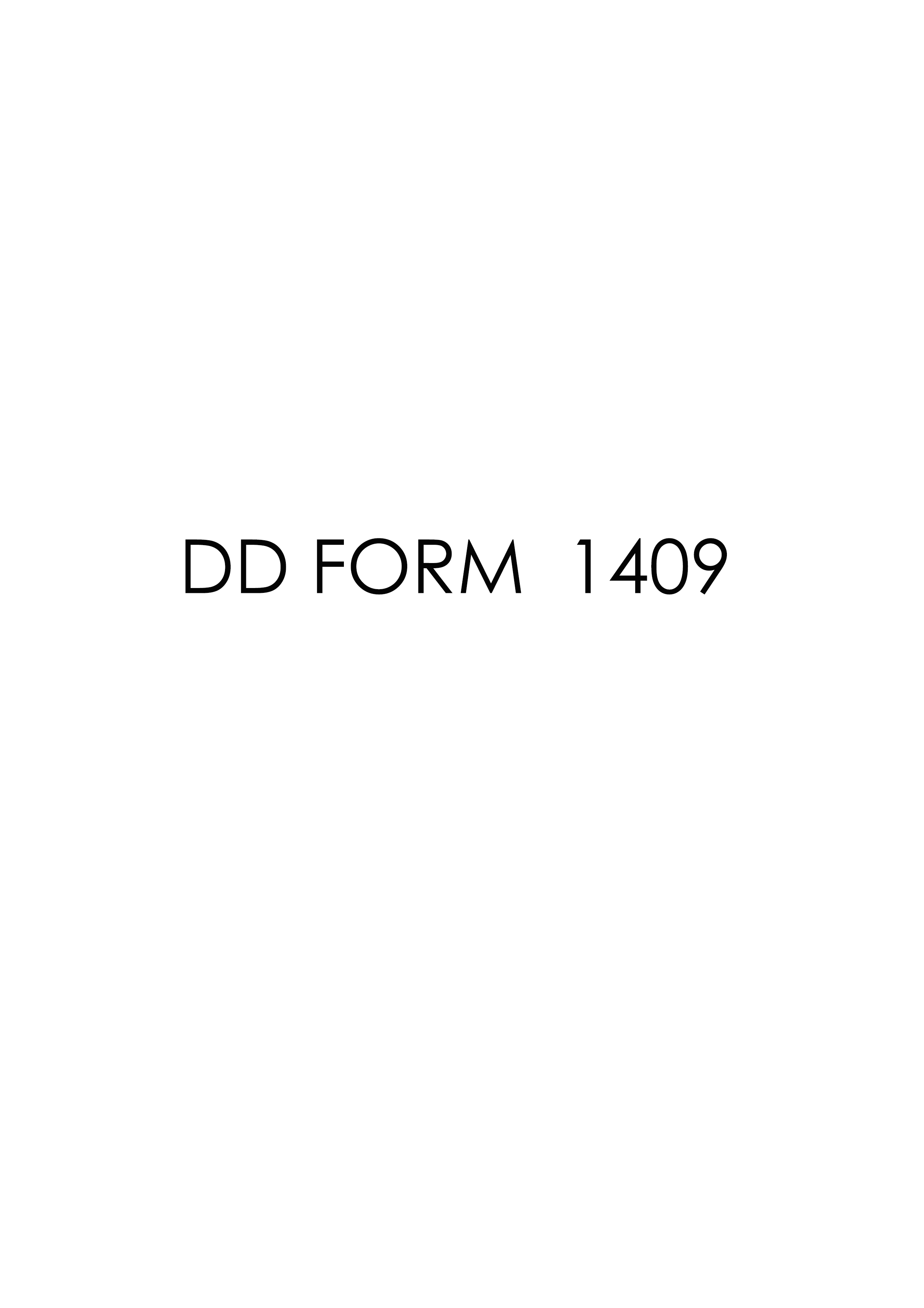 DD Form 1409 form preview