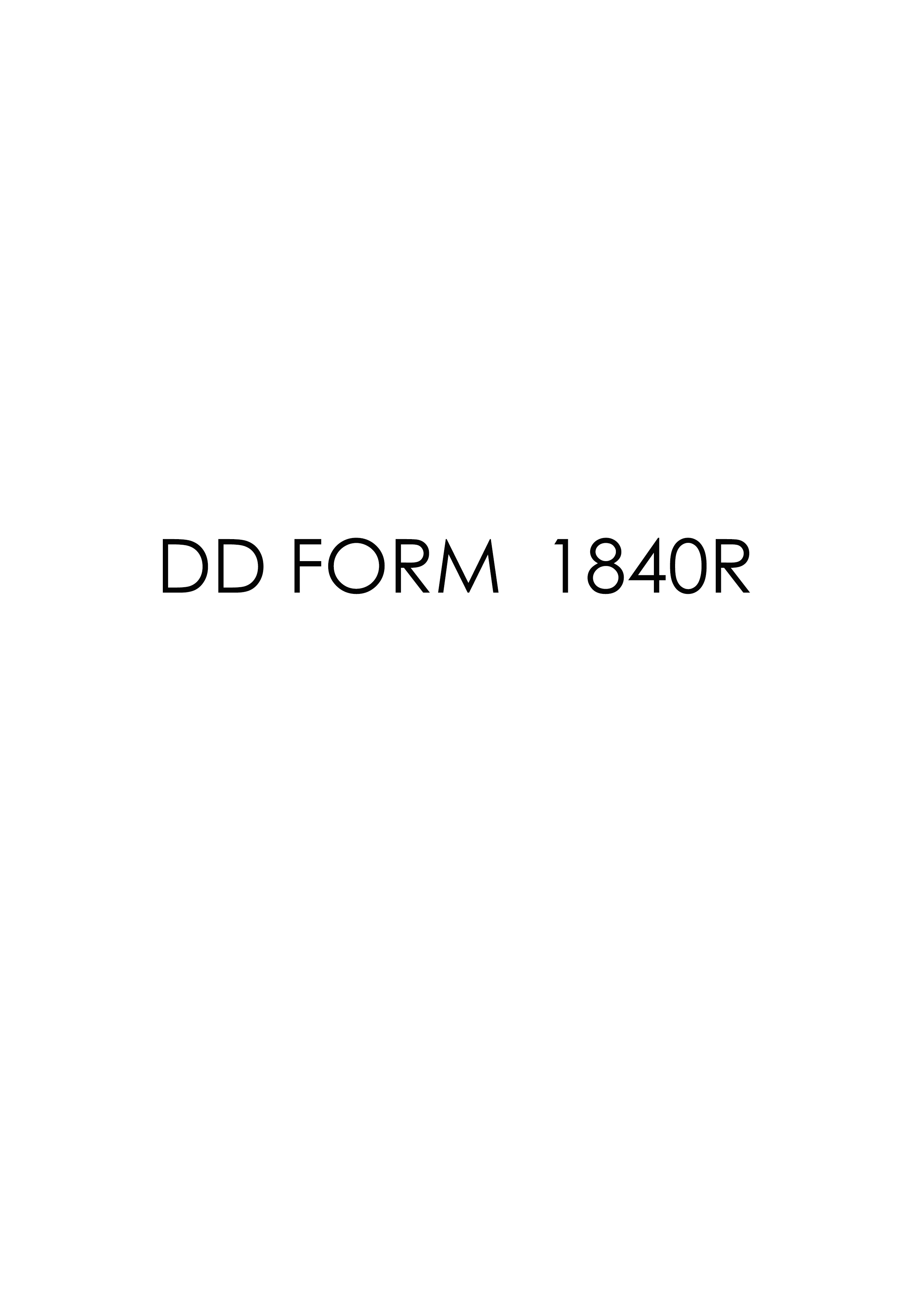 DD Form 1840R form preview