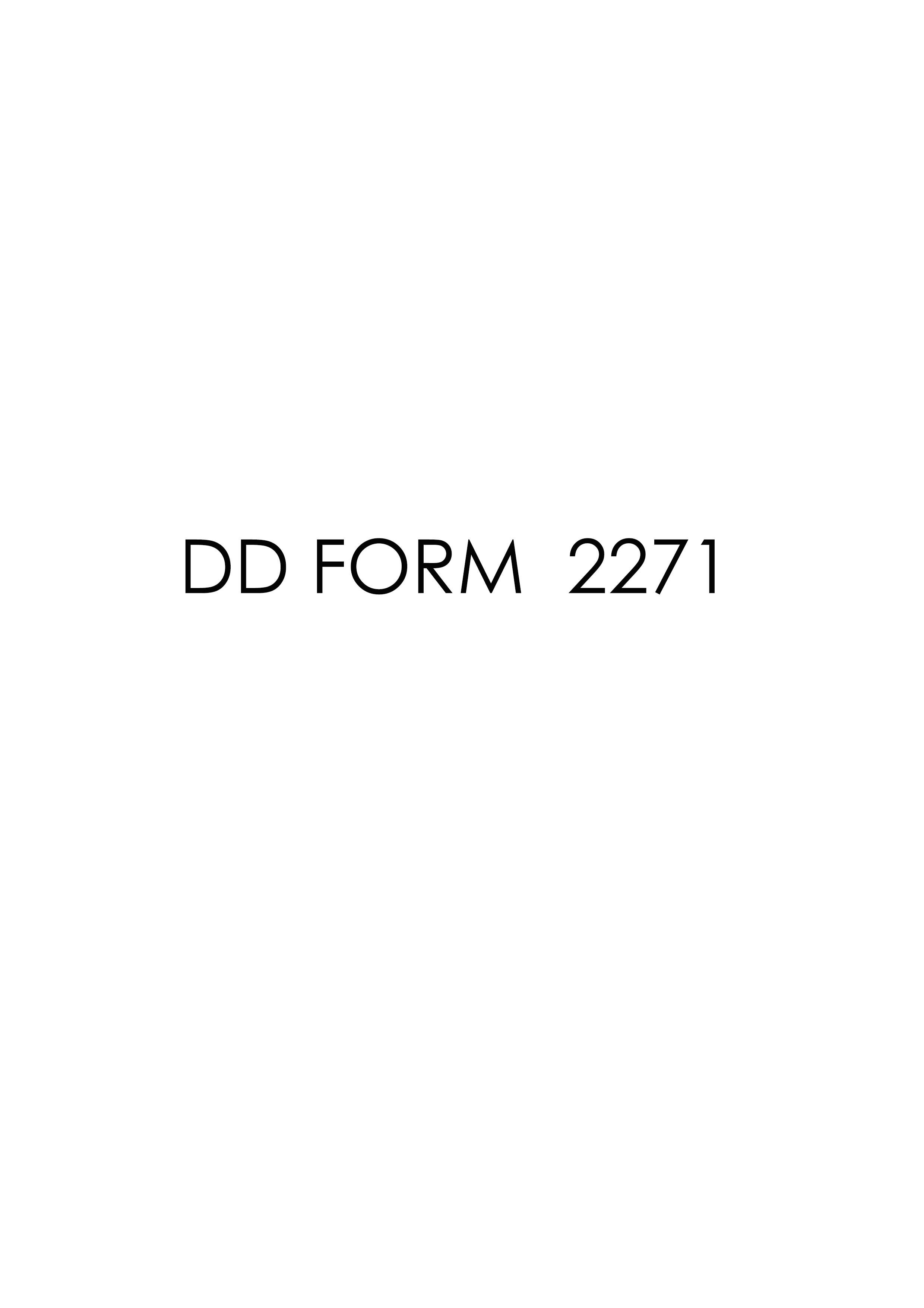 DD Form 2271 form preview