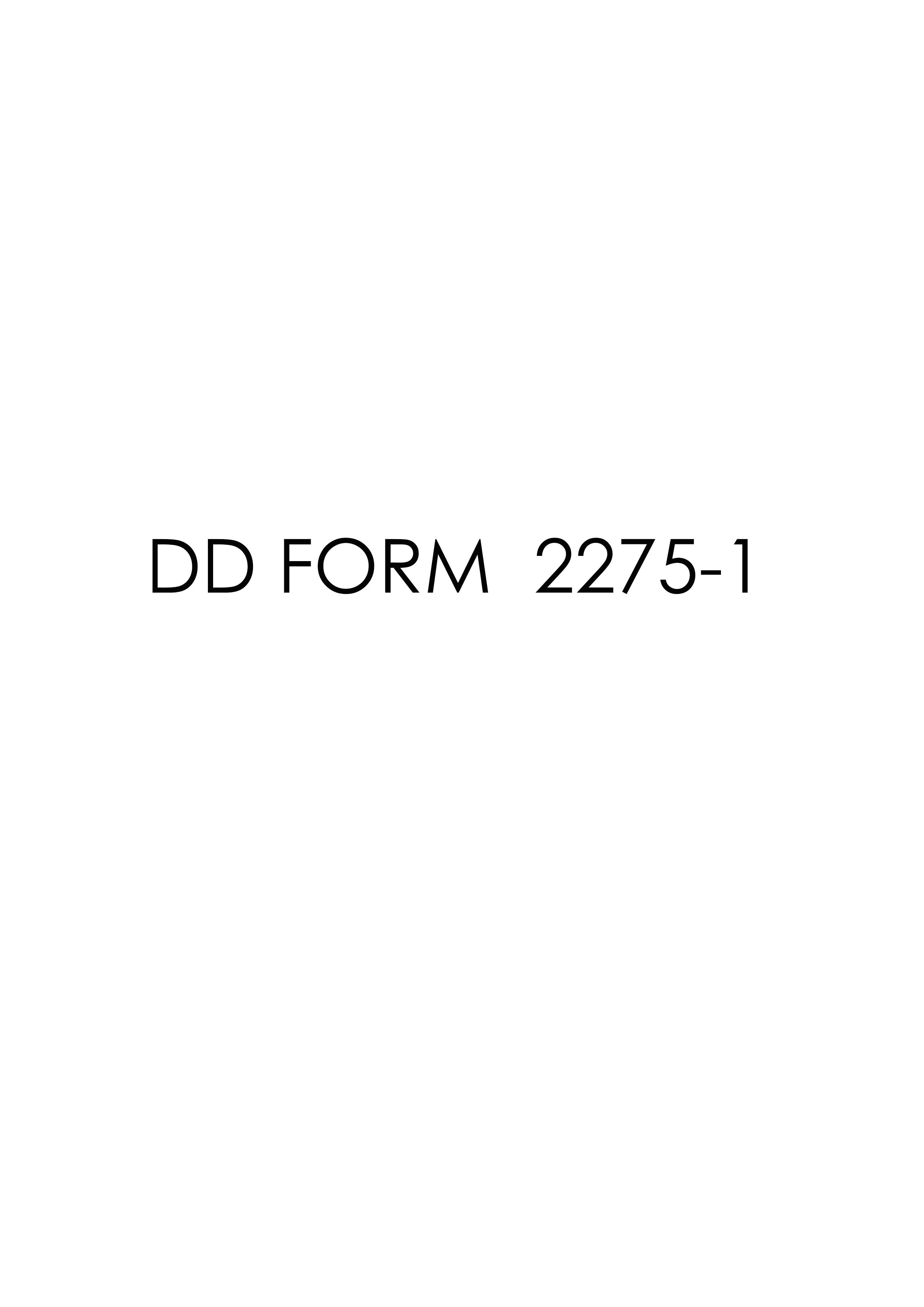 DD Form 2275-1 form preview