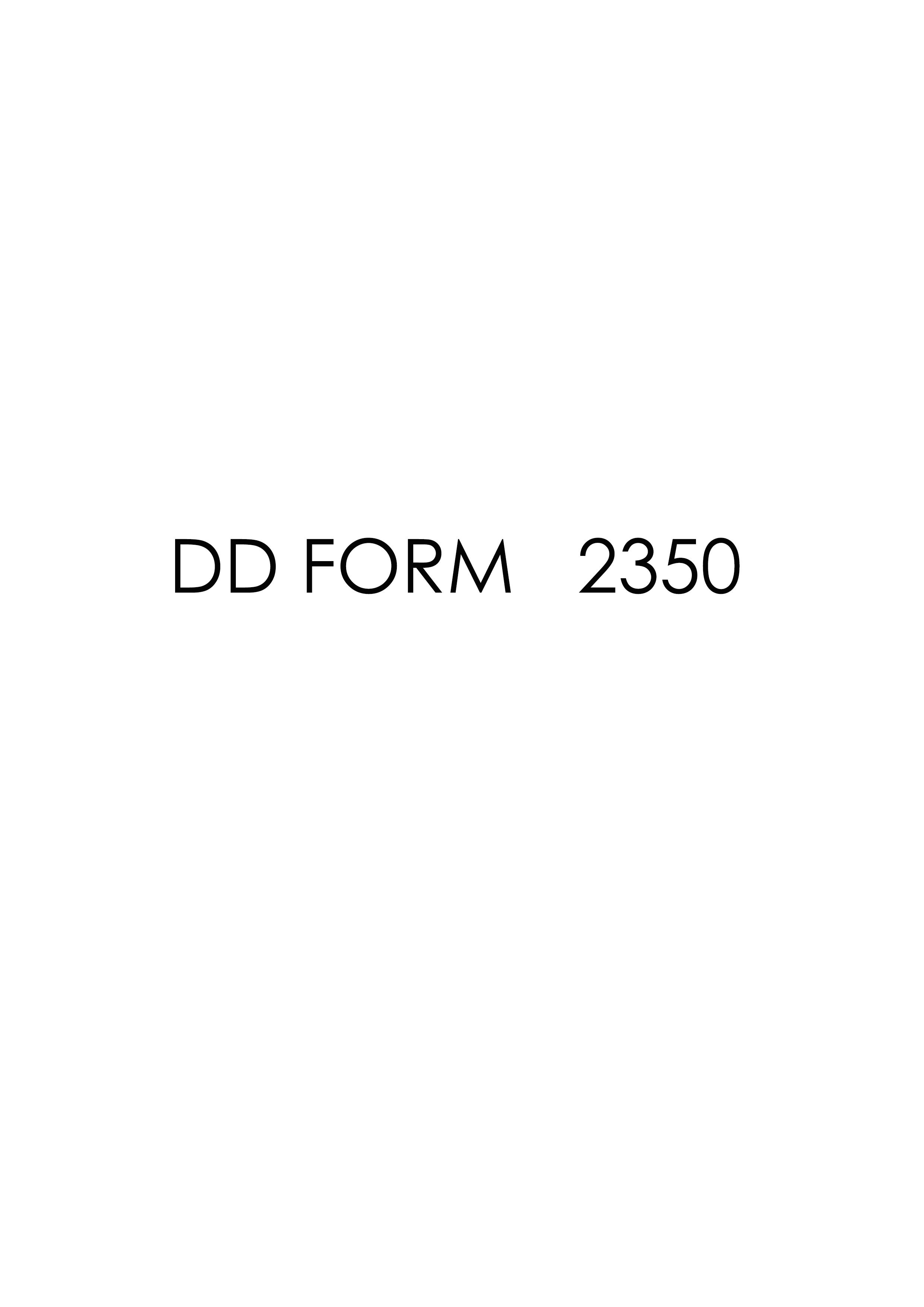 DD Form 2350 form preview