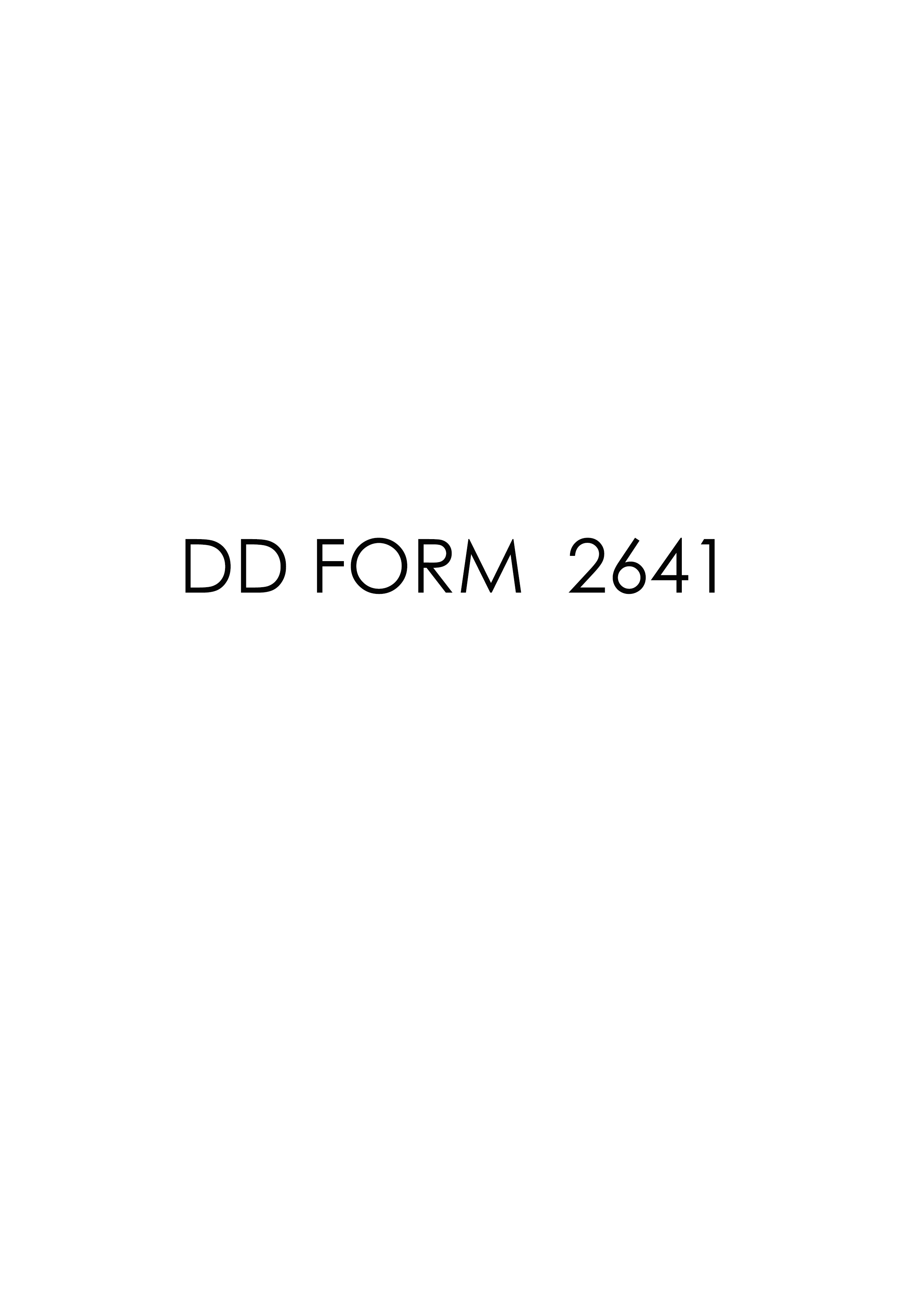 DD Form 2641 form preview