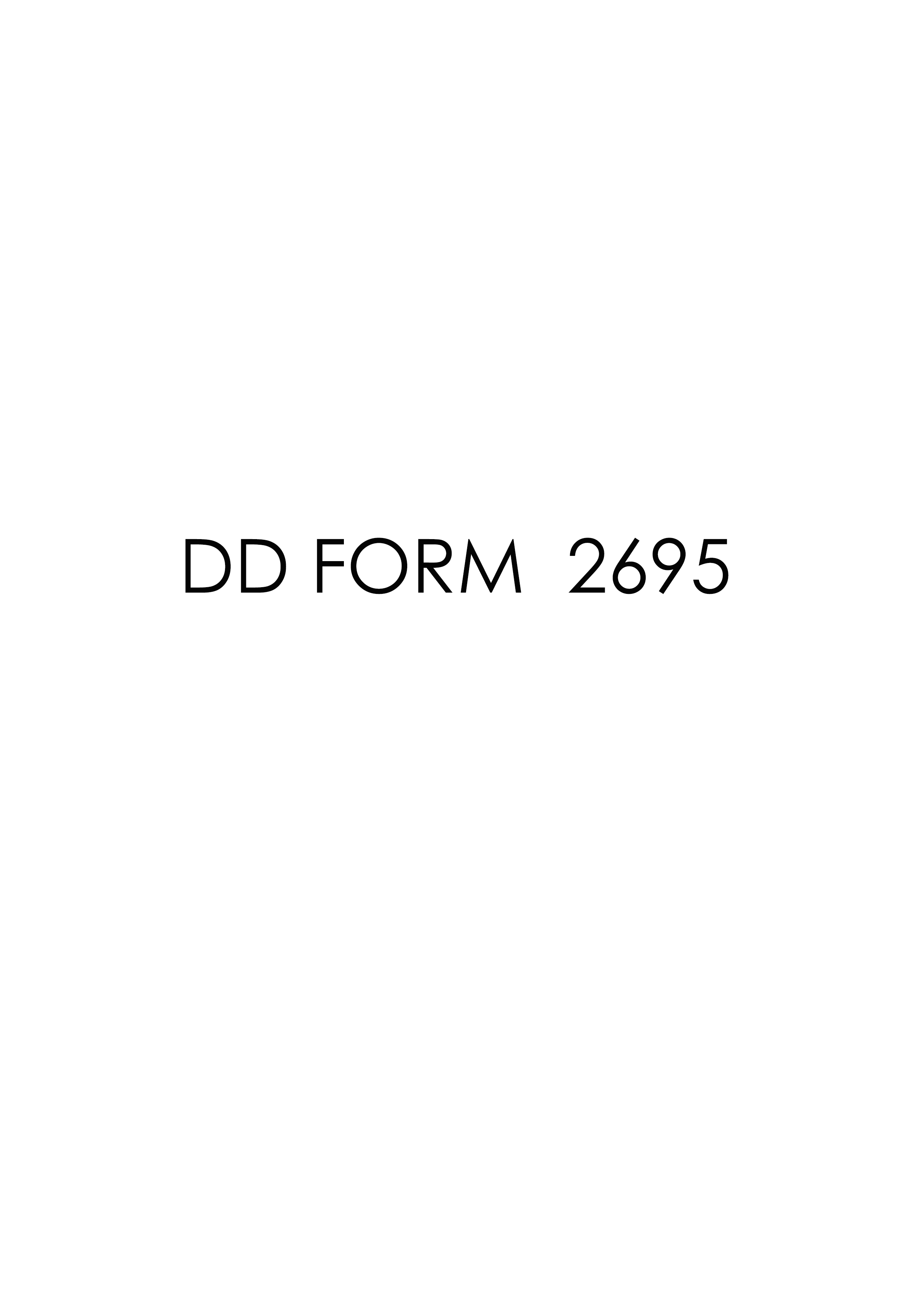 DD Form 2695 form preview