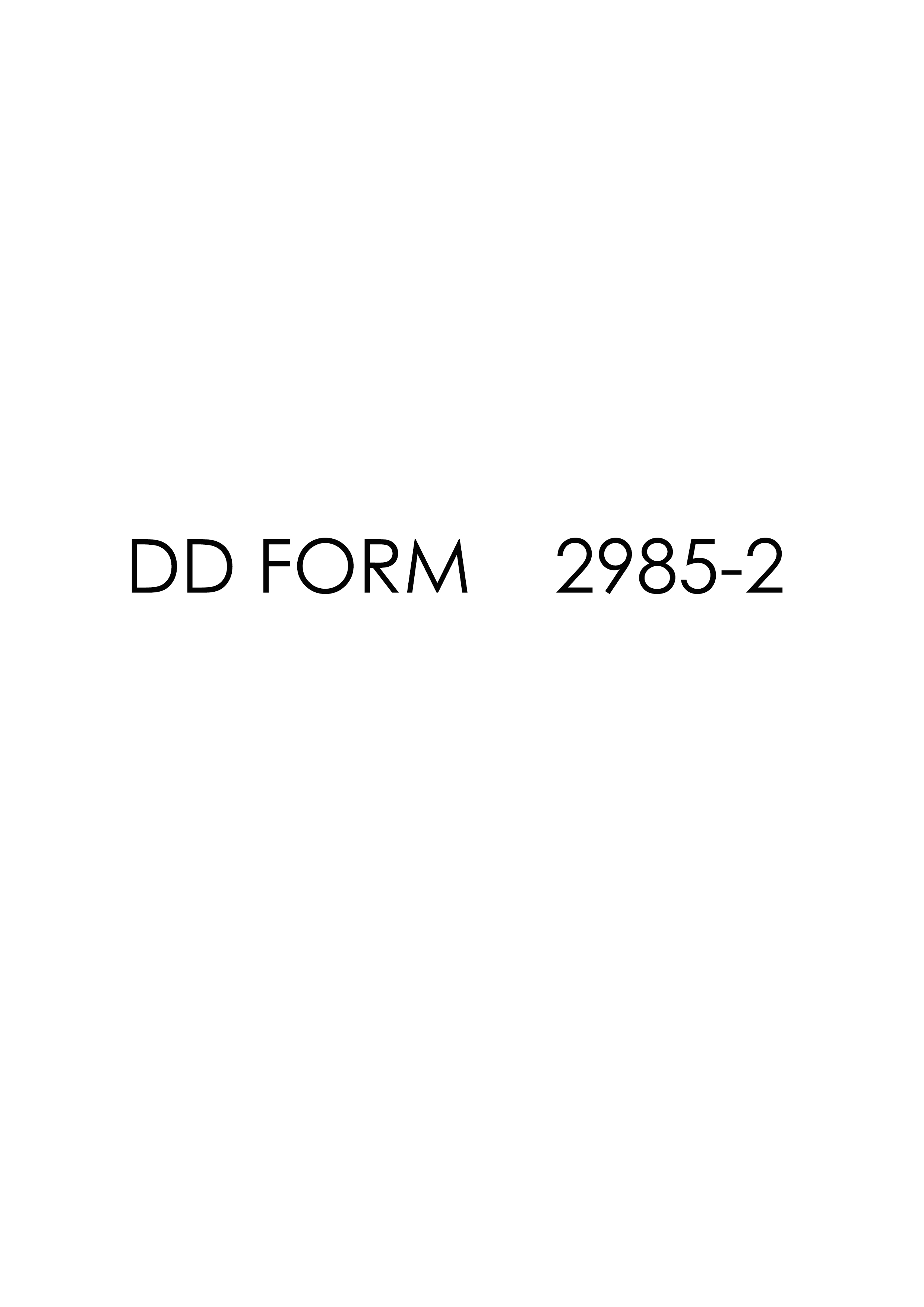 DD Form 2985-2 form preview