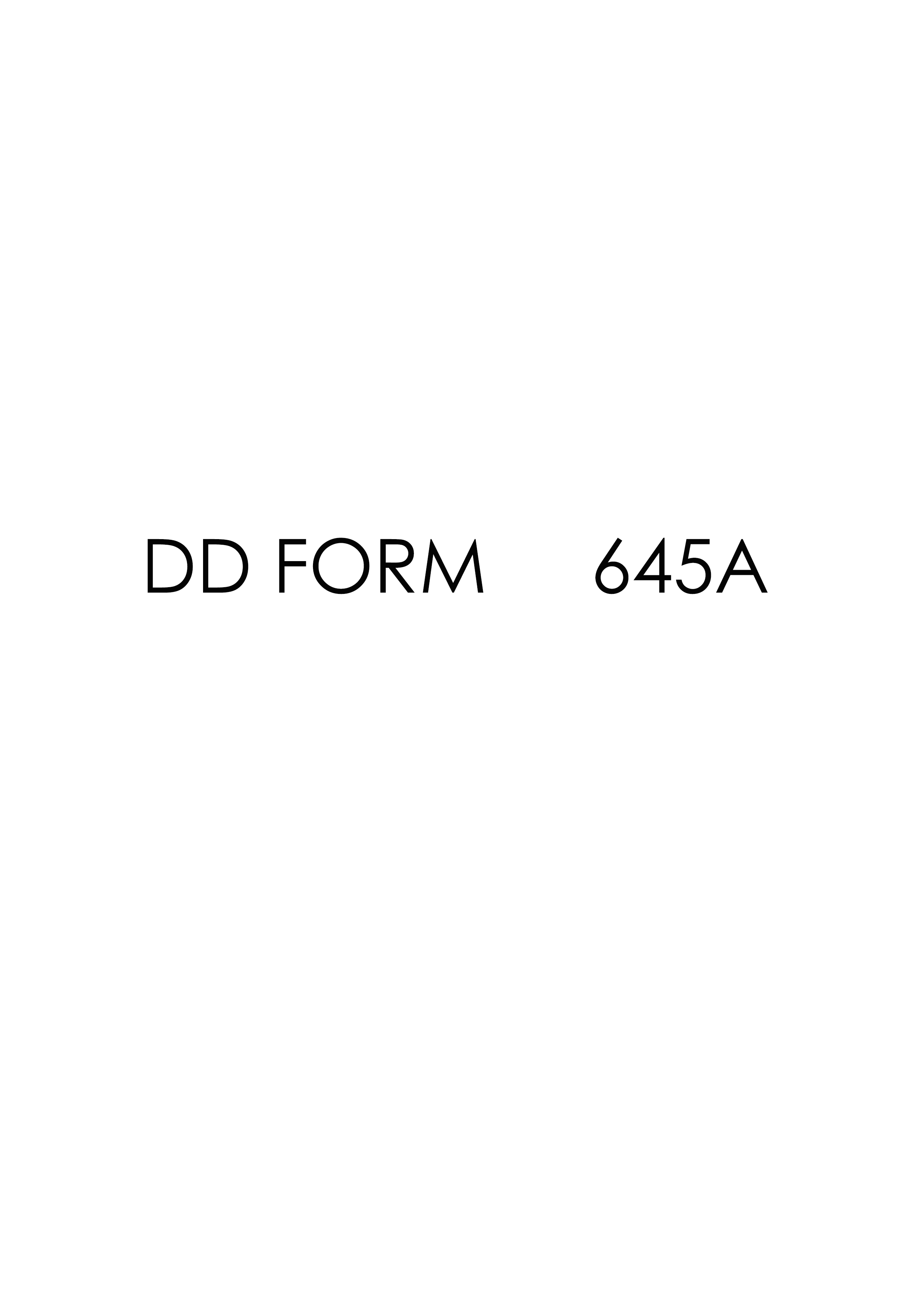 DD Form 645A form preview